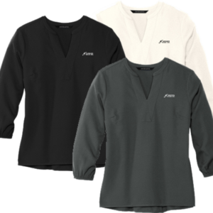 LADIES 3/4 SLEEVE CREPE BLOUSE